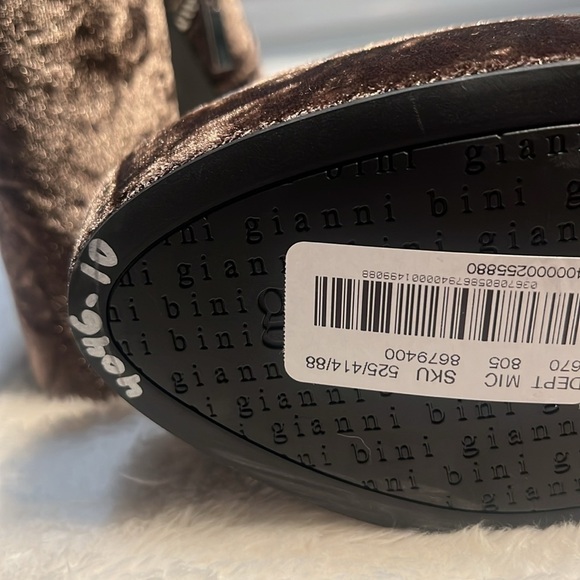 Gianni Bini Sz 10 Brown Crushed Tan Velvet High heel Platform Festival Boots NWT - Picture 13 of 16